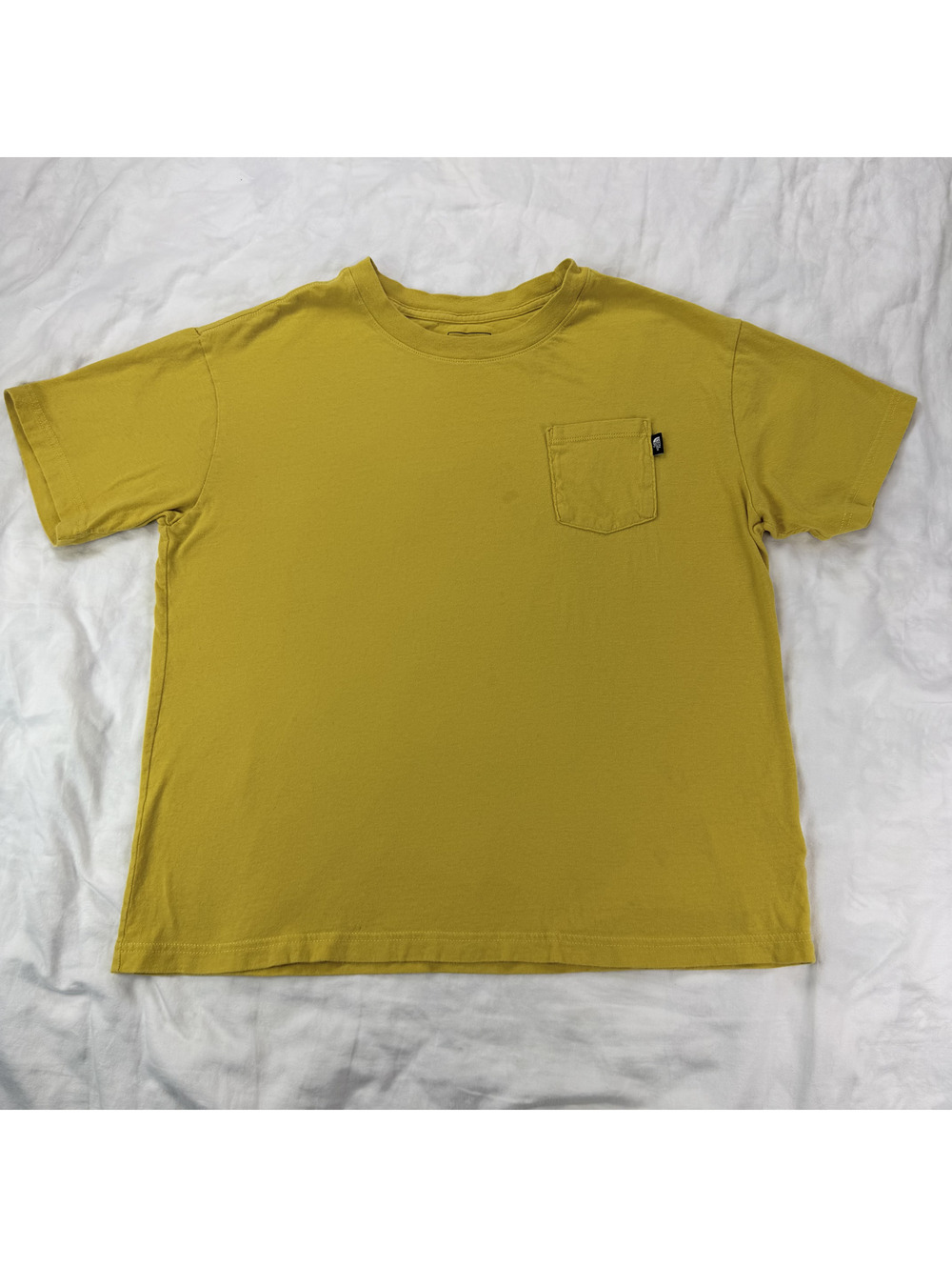 The North Face Womens M Mustard Yellow Pocket T Shirt Cotton Outdoor Casual